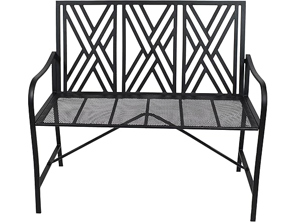 Sunnydaze 2-Person Outdoor Garden Bench, 42", Black