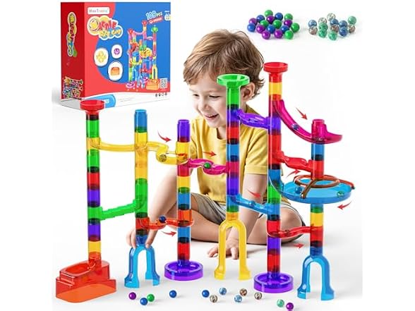 MaxTronic 109pc Marble Run Kit STEM Kids