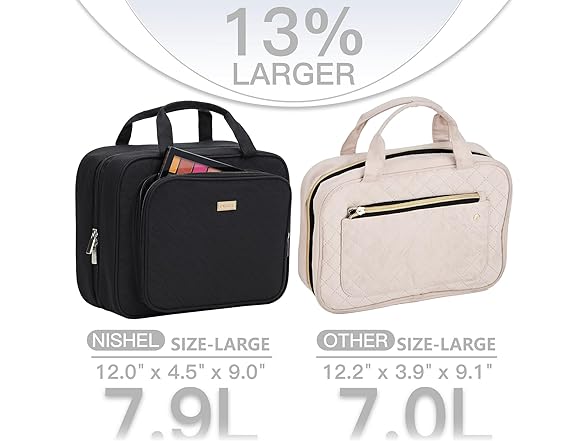 NISHEL Travel Toiletry Bag for Women Large Capacity