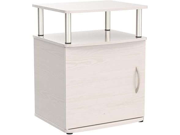 Furinno Jaya End Side Sofa Table/Nightstand with Door, 2PK