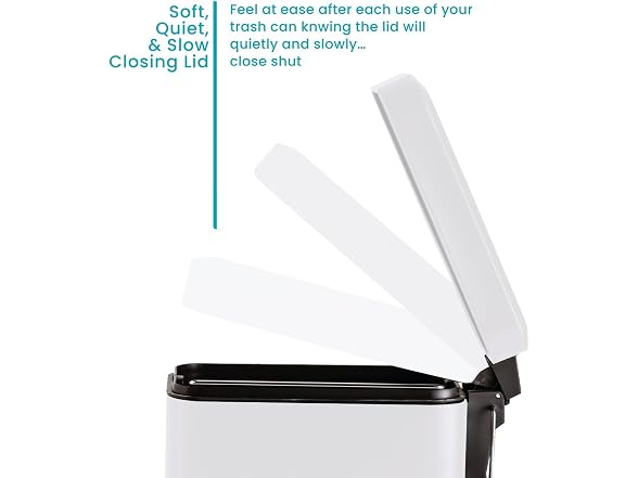 2-Pack 1.3G Small White Bathroom Trash Can