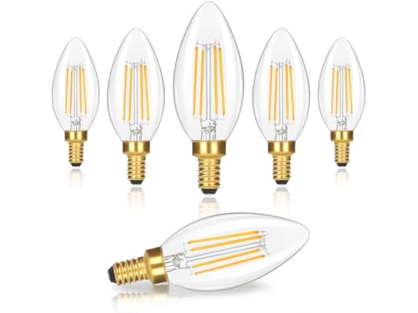 GoBright Dimmable E12 Candelabra LED Light Bulbs Warm White