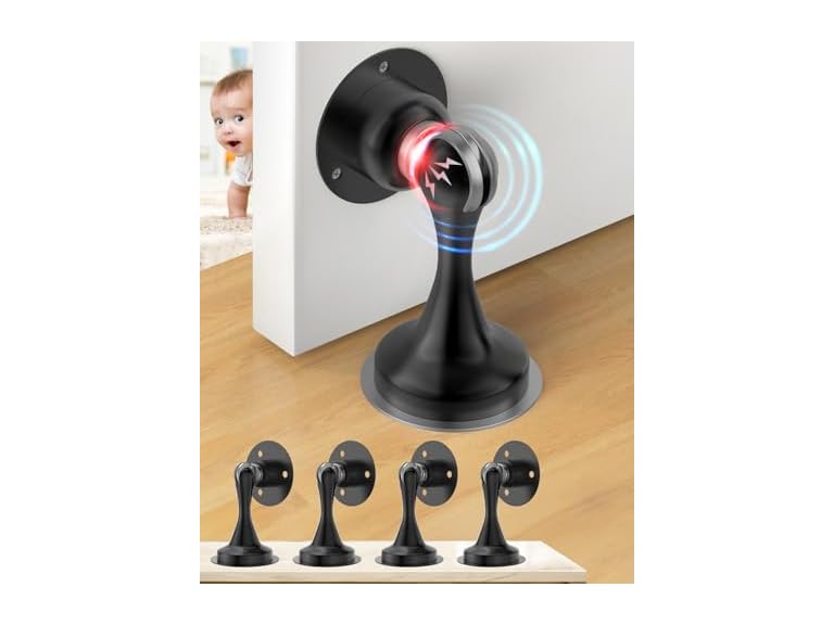 WINONLY LY-MDS-4PB Magnetic Door Stop 4 Pack Black
