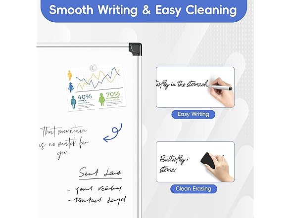 VUSIGN Magnetic Dry Erase White Board for Wall 24"×18"