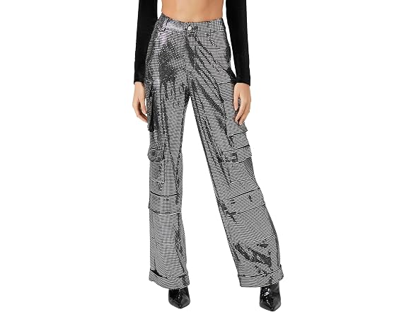 Forever 21 (L) Metallic Wide-Leg Cargo Pants