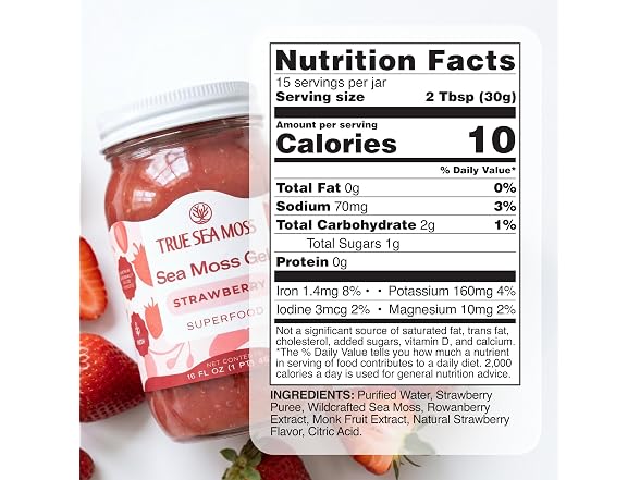 TrueSeaMoss Strawberry Sea Moss Gel 16oz