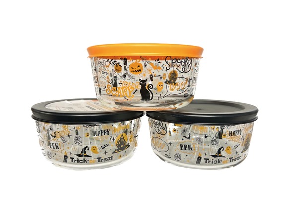 Halloween Glass Food Storage Set 6-Piece