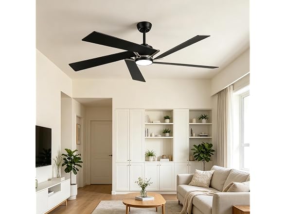 Parrot Uncle 60 Inch Black Ceiling Fan