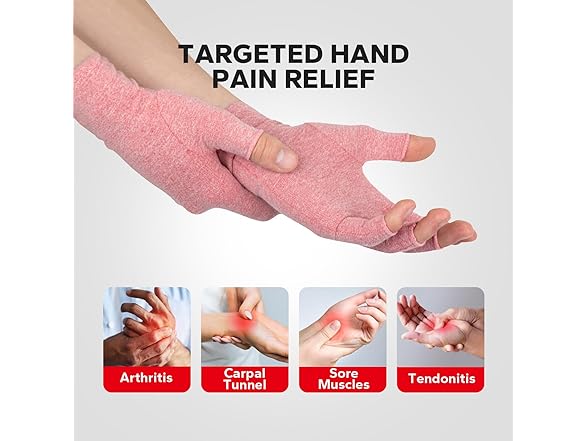 Fingerless Compression Gloves (L, Pink)