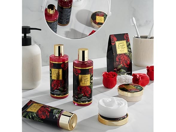 Exotic Rose Gift Basket for Women & Men