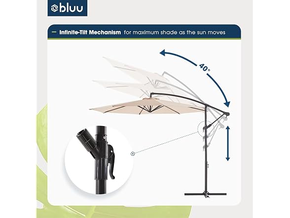 BLUU BANYAN 10 FT Patio Offset Umbrella