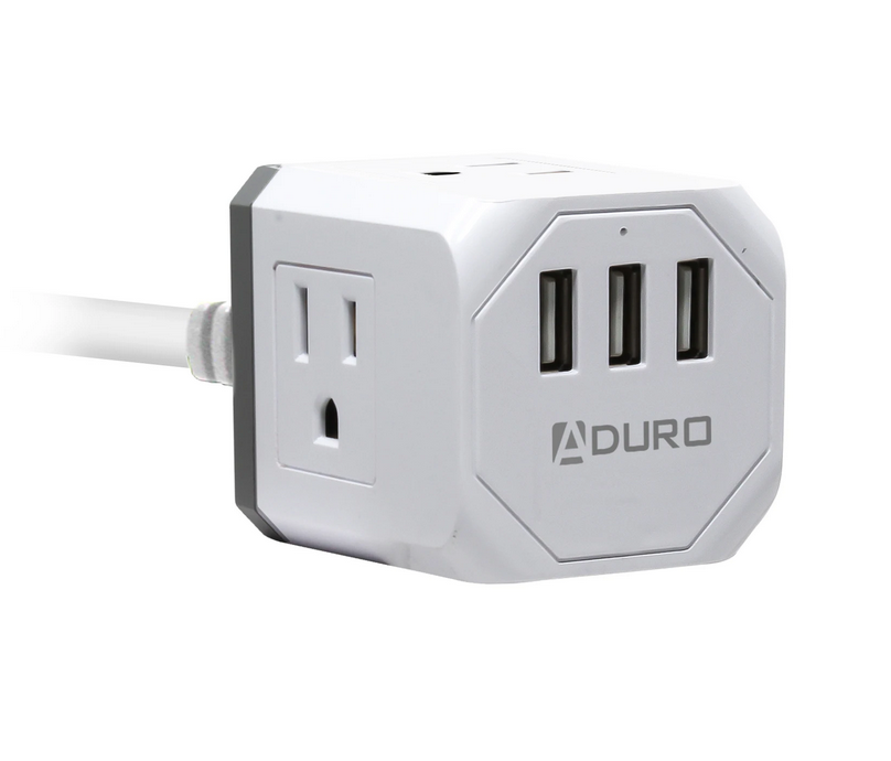 Aduro Square Power Strip - 3 AC Outlets & 3 USB Ports - Gallery 18
