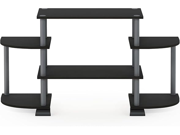 Furinno Turn-N-Tube Rounded Corner TV Stand Black/Grey
