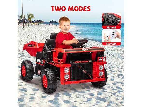 12V Ride On Dump Truck Red