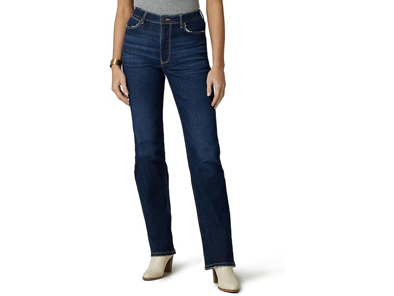 Wrangler womens High Rise True Straight Fit Jeans, Berry Dark, 18-34 US