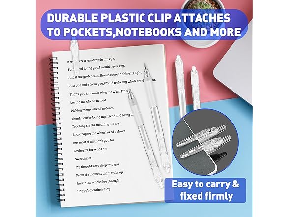 BASUNOCL 12 Pcs Black Ink Gel Pens, 0.5mm