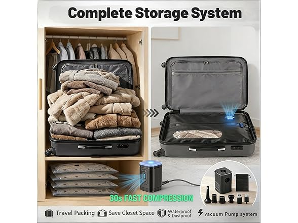2x28L 11-Pack Travel Vacuum Bags