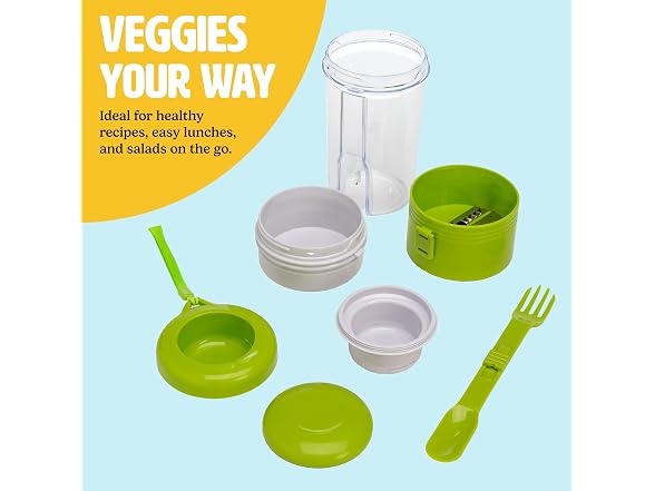 Tasty 2-in-1 Vegetable Spiralizer and Salad Container