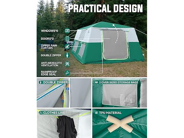 Corani 14.1'x6.5'x9' Inflatable Tent - Nomad Green