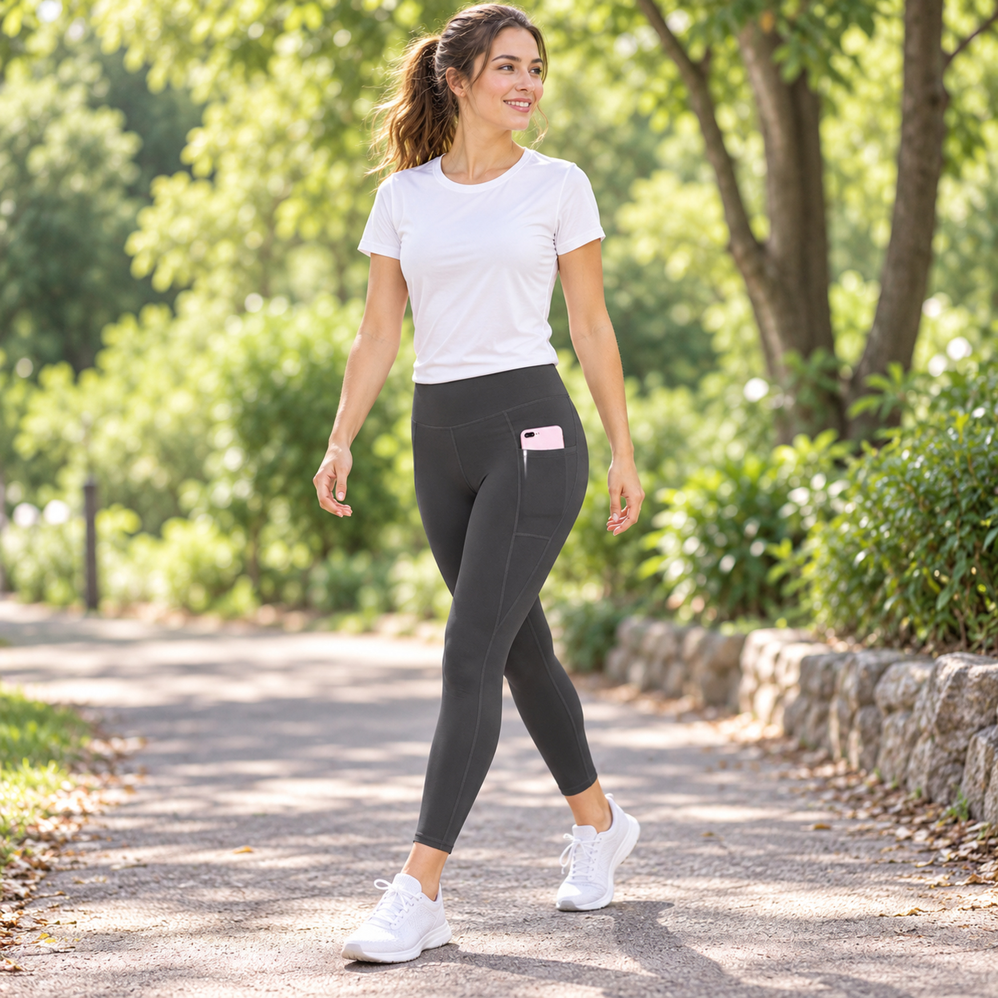 Womens High Waist Leggings - Gallery 10