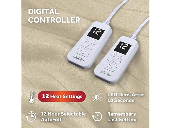 Sunbeam Royal Ultra Fleece Heated Electric Blanket Queen