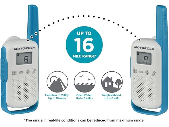 (NEW) 2-PACK Motorola T114 Talkabout 2-Way Radios, 16 Mile