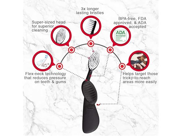 RADIUS Flex Brush Left Hand Blk/Wht