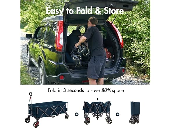 Portal 51.2" Blue Foldable Wagon Cart