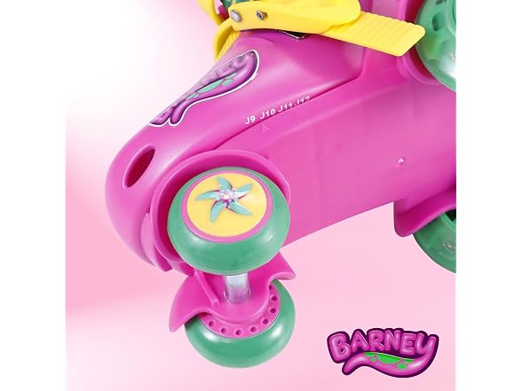 Voyager Barney Trainer Skates - Light Up Wheels,