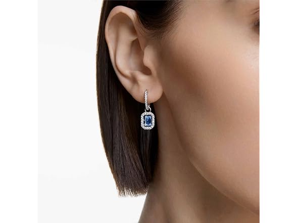 Swarovski Una Blue Octagon Earrings