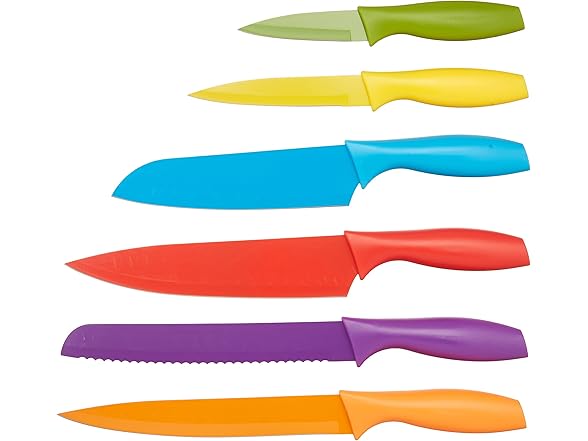 Amazon Basics Color-Coded Knife Set