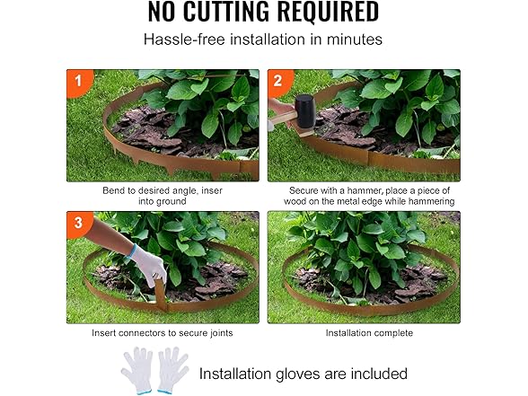 VEVOR 10-pack Steel Garden Edging Borders