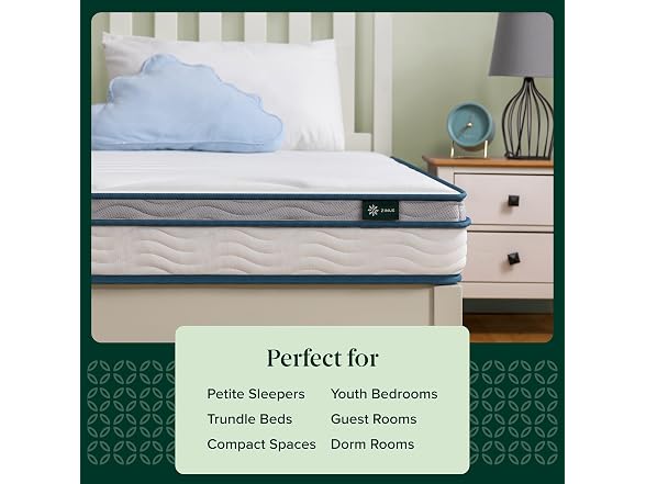 ZINUS 8 Inch Spring Sensation Hybrid Bedroom,