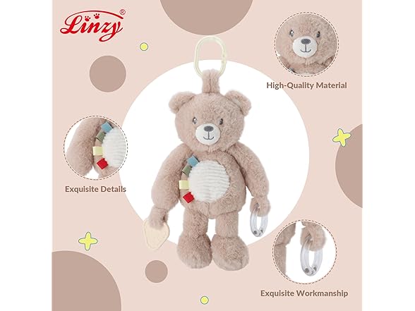 Linzy 10" Teddy Bear Stroller Toy