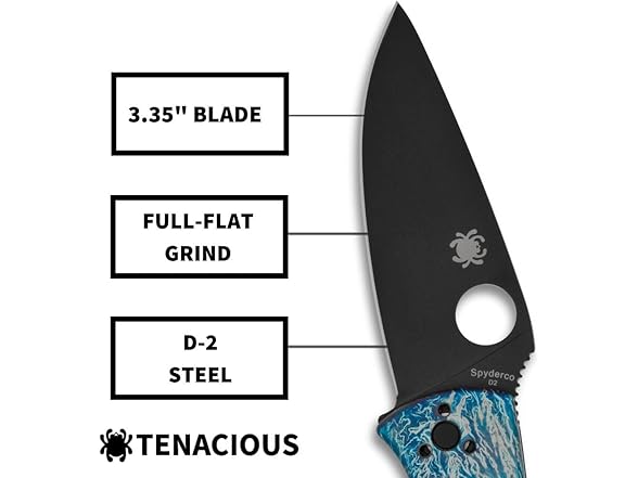 Spyderco Tenacious Pocket Knife 3.3" Steel Blade