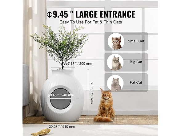 VEVOR Plant Cat Litter Box, Smart Odor