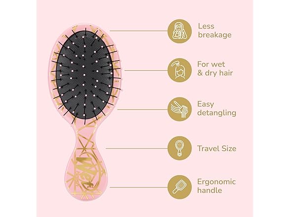 Wet Brush Mini Detangler Hair Brush, Peach