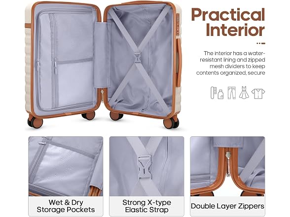 UKEIN 3Pc Luggage Set w/Backpack 20in