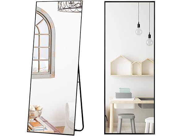 NeuType 59'x16' Wall Mirror, Black