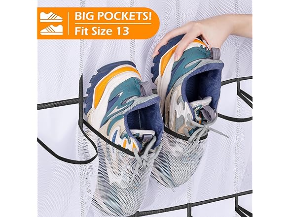 Fancial 35 Large Pockets Over The Door Shoe Organizer