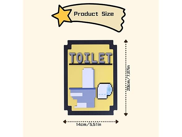 GORNZX Bathroom Fun Wooden Toilet Sign