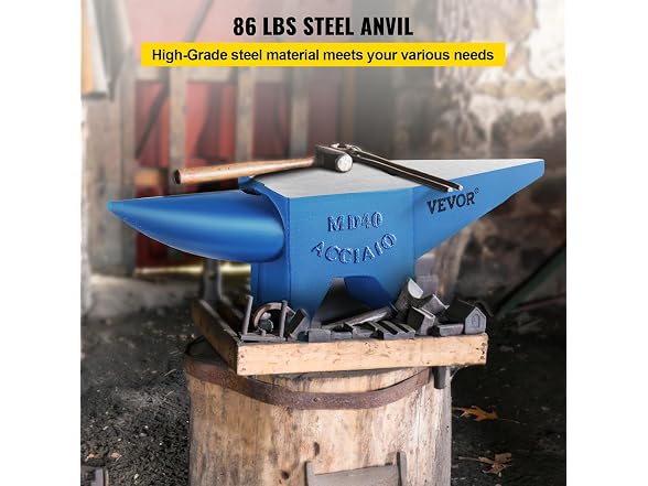 Single Horn Anvil 86Lbs Steel Anvil Blacksmith