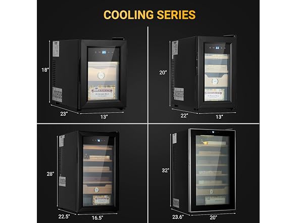 70L Electric Cigar Humidor Cabinet Cedar Shelves