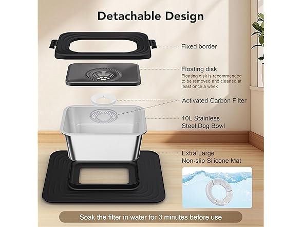 Decflow W0656 10L dog water bowl