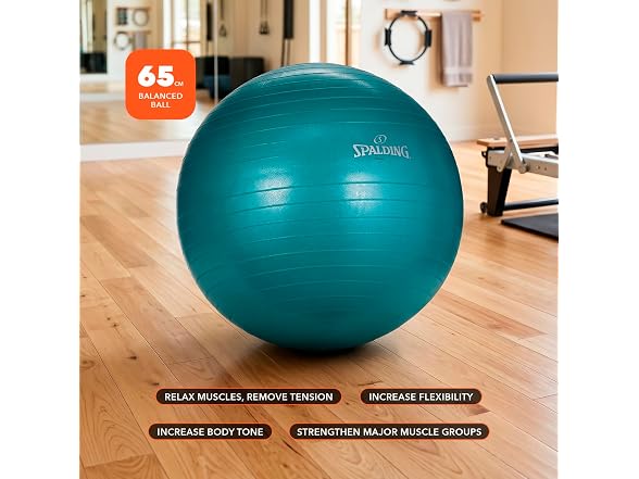 Spalding - Gym Ball with Pump (65 Cm), Teal