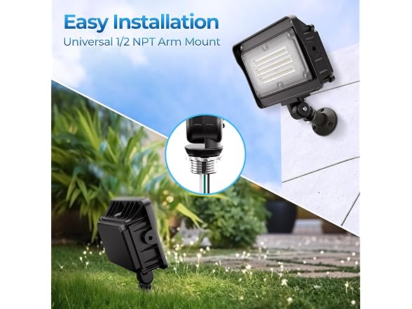 CINOTON 50W LED Flood Light Dusk to Dawn