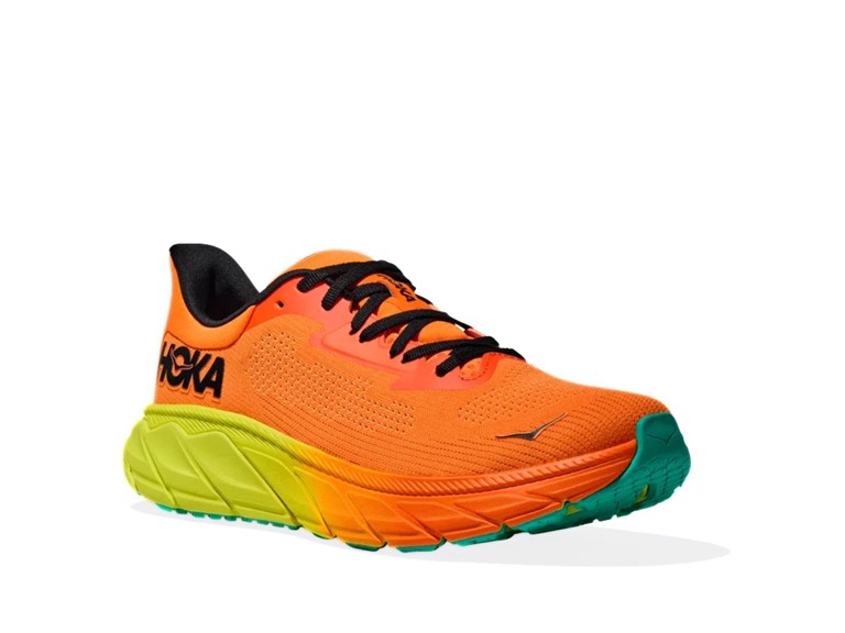 Hoka Arahi 7 Women's Shoes Electric Tangerine/Black Size 5