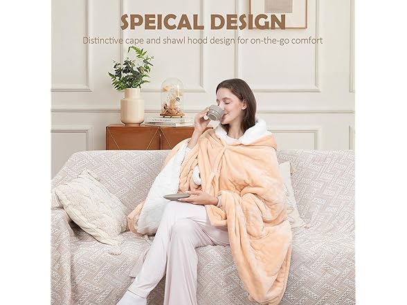 HOW'S MY HOUSE Werable Heated Throw Blanket