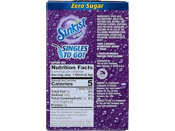 Sunkist Zero Sugar Singles-to-Go