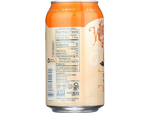 1CT Waterloo Sparkling Water Orange Vanilla 12 oz
